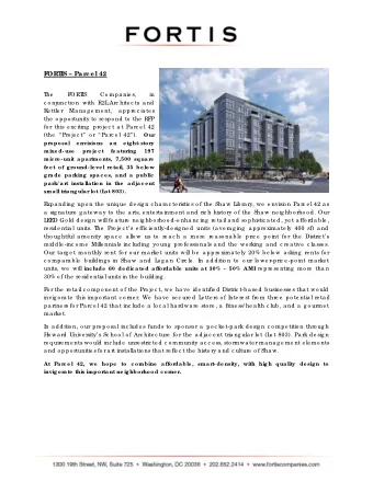 F  ORT  IS  Par c e l 42  T  he  F  ORT  I  S  Co mpa nie s,  in  c o njunc tio n with R2L  :Arc