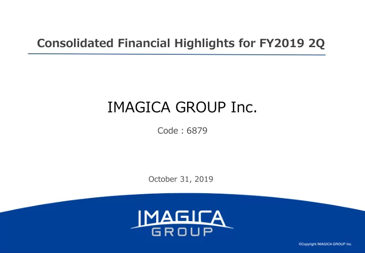 imagica group inc