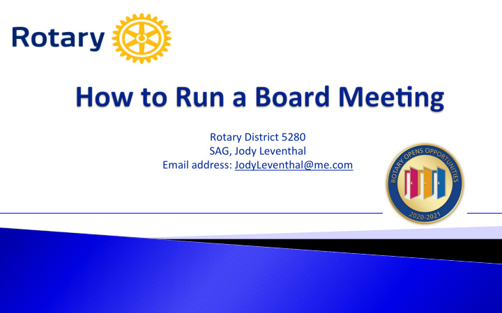 rotary district 5280 sag jody leventhal email address