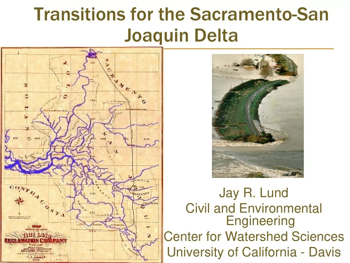 transitions for the sacramento san joaquin delta