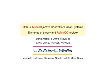 Robust Multi-Objective Control for Linear Systems  Elements of theory and RoMulOC toolbox  Denis