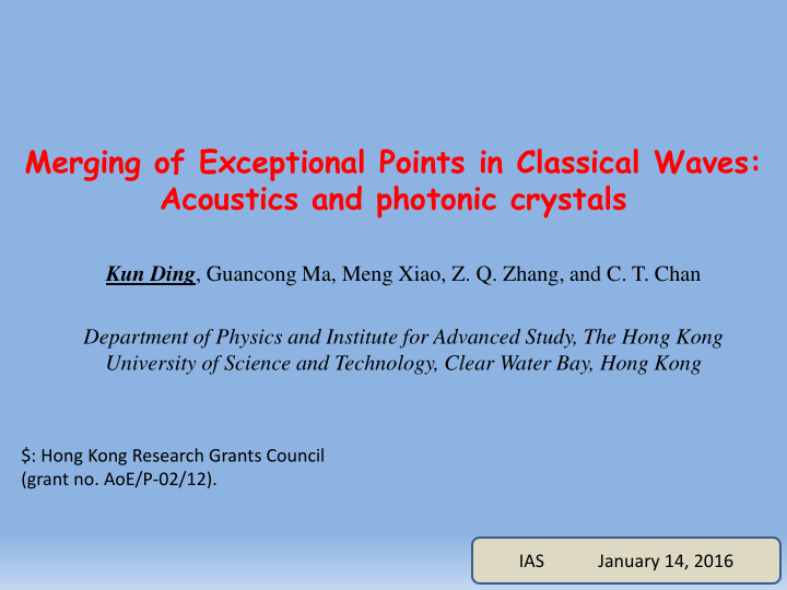 merging of exceptional points in classical waves