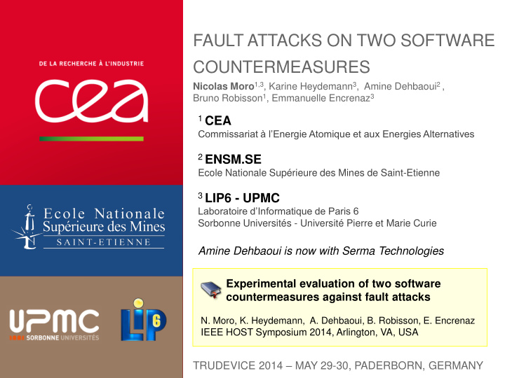 fault attacks on two software countermeasures