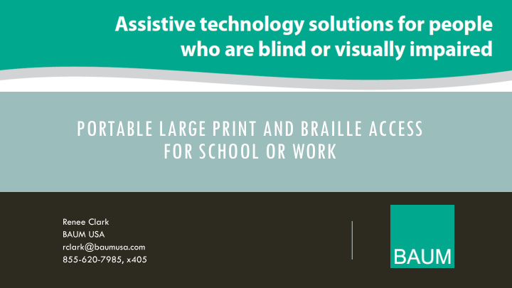 portable large print and braille access