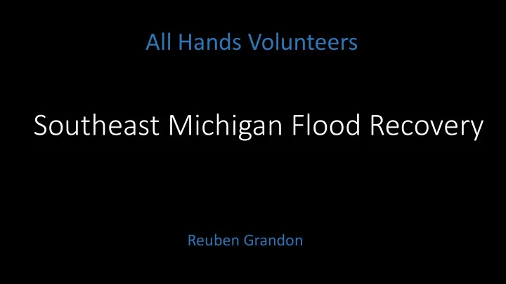 southeast michigan flood recovery