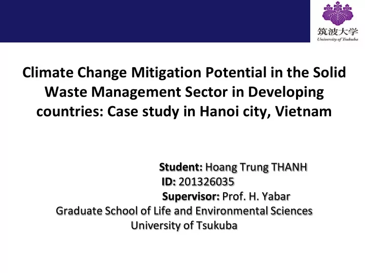 climate change mitigation potential in the solid
