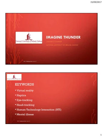 IMAGINE THUNDER JENNIFER OCONNOR  NATIONAL UNIVERSITY OF IRELAND, GALWAY  TIE'17 PRESENTATION
