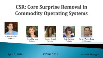 April 6, 2016  ASPLOS  2016  Atlanta, Georgia.  Technology scaling  Many core is here