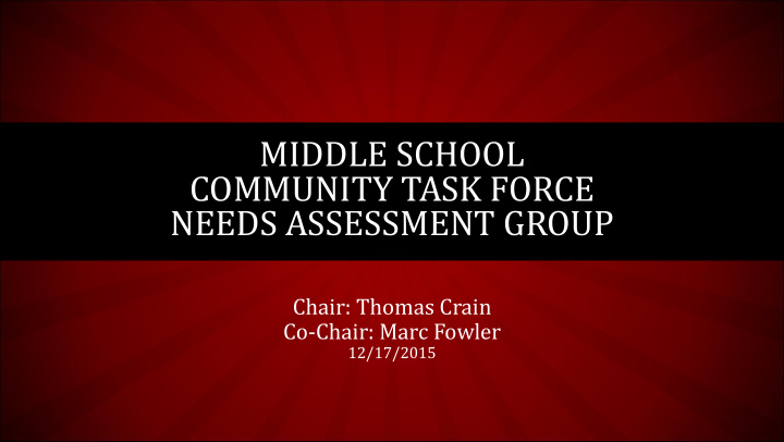 needs assessment group