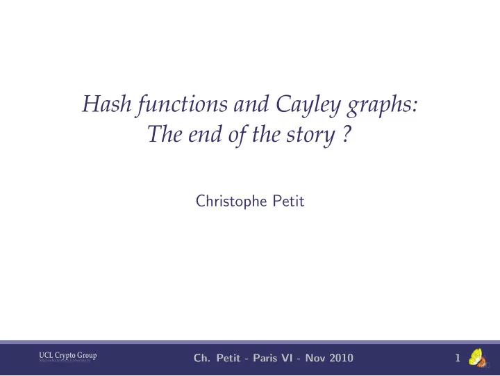 hash functions and cayley graphs the end of the story