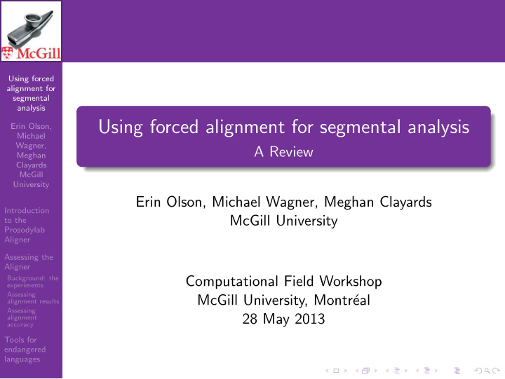 using forced alignment for segmental analysis