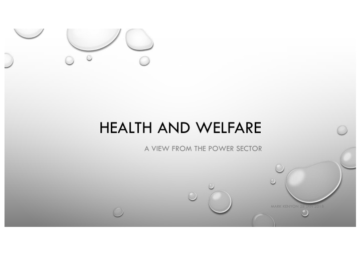 health and welfare