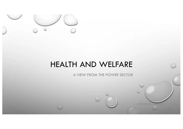 health and welfare