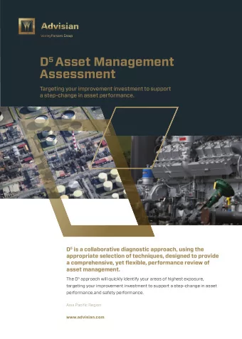 Asset Management  Assessment  Targeting your improvement investment to support  a step-change in