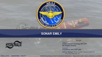 SONAR EMILY  June 2018 Presented to:  Undersea Defense Technology (UDT) 2018  SEC Glasgow, Scotland