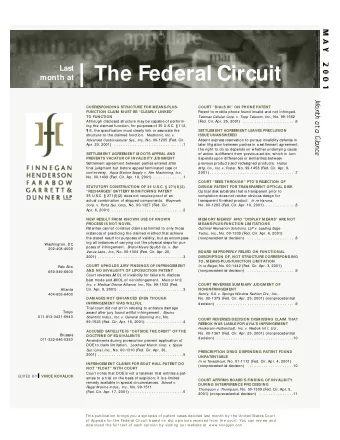The Federal Circuit  Last  month at  CORRESPONDING STRUCTURE FOR M EANS-PLUS-  COURT DIALS IN