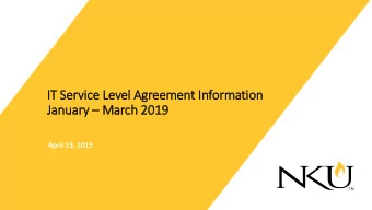 January  March 2019  April 15, 2019  Help Desk SLA  The IT Help Desk has the following