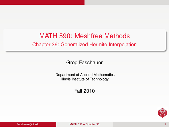 math 590 meshfree methods