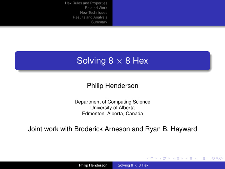 solving 8 8 hex