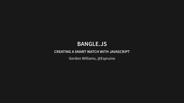 bangle js bangle js