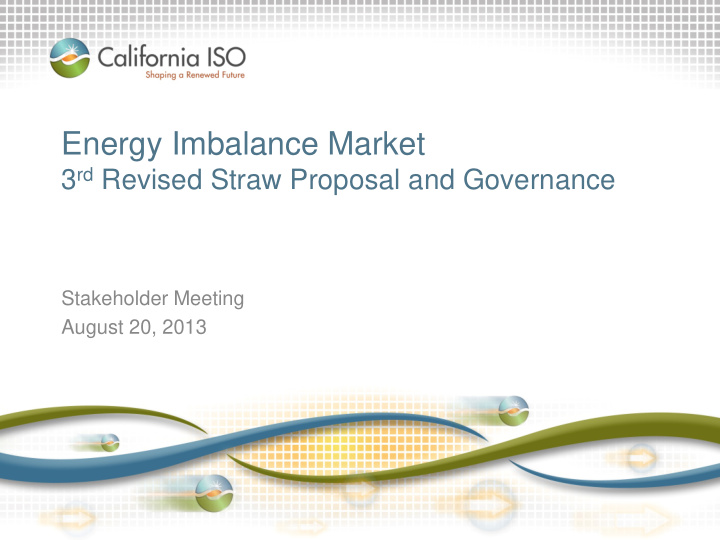 energy imbalance market