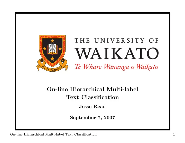 on line hierarchical multi label text classification