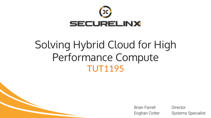 solving hybrid cloud for high performance compute