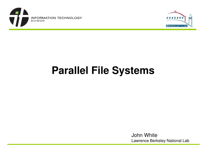parallel file systems