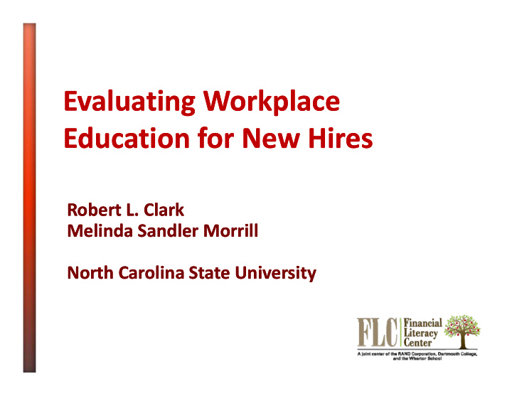 evaluating workplace evaluating workplace education for