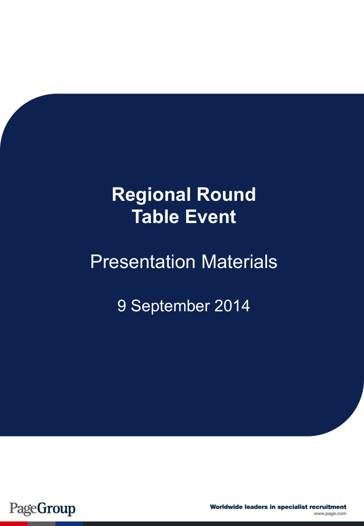 regional round table event presentation materials