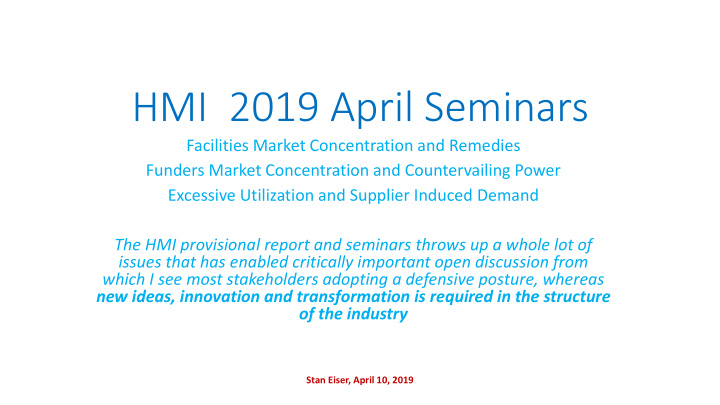 hmi 2019 april seminars