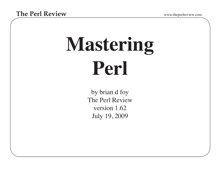 mastering perl