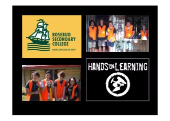What is Hands On Learning (HOL) HOL is an education support program to help Year 7  10 students
