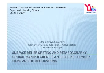 SURFACE RELIEF GRATING AND RETARDAGRAPHY:  SURFACE RELIEF GRATING AND RETARDAGRAPHY:  OPTICAL