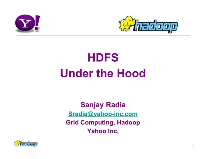 hdfs under the hood