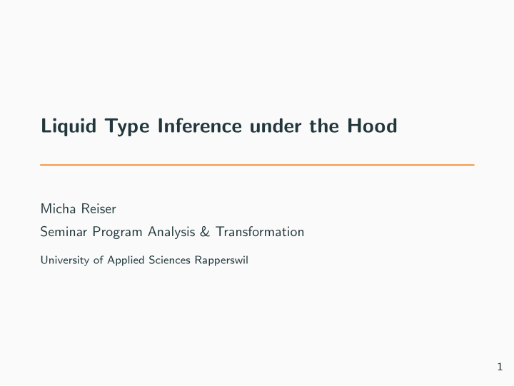liquid type inference under the hood