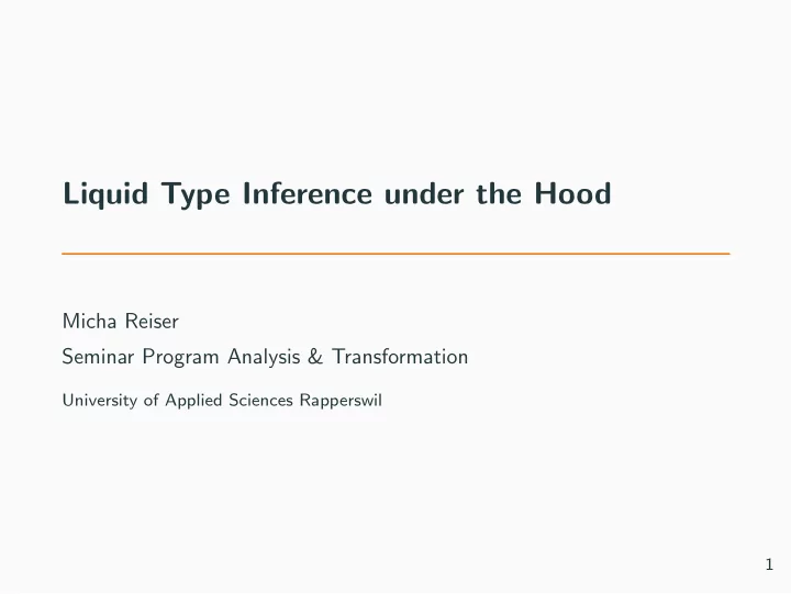 liquid type inference under the hood