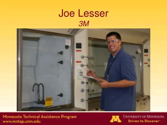 Joe Lesser  3M  Sash-to-Save  3M  Joseph Lesser  Advisor: Karl DeWahl  3M Overview