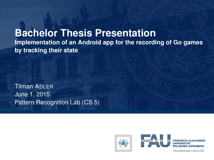bachelor thesis presentation