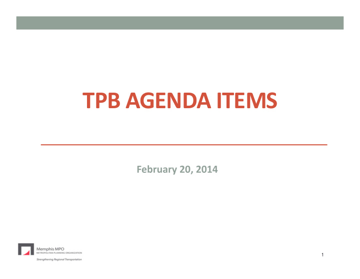 tpb agenda items
