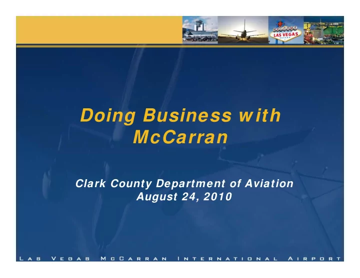 doing business w ith mccarran