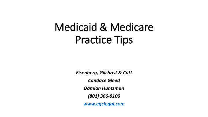 medicaid amp medicare pract actice ce tips