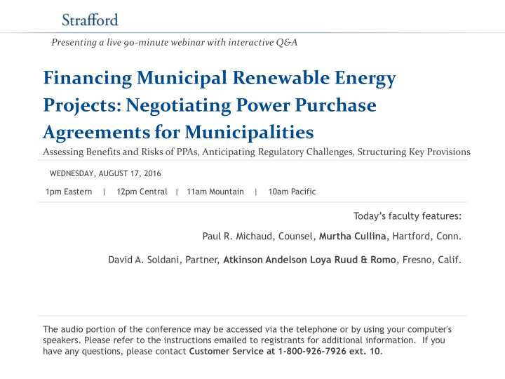 financing municipal renewable energy projects negotiating