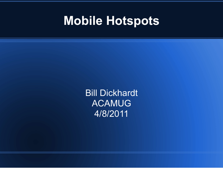 mobile hotspots