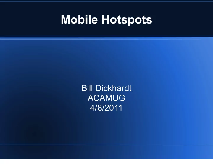 mobile hotspots