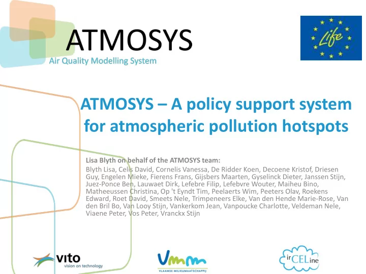 for atmospheric pollution hotspots