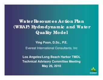 Water  Water  R  R  esour  esour  c es Ac tion Plan  c es Ac tion Plan  (  (WR  (WR  (  AP) Hydr