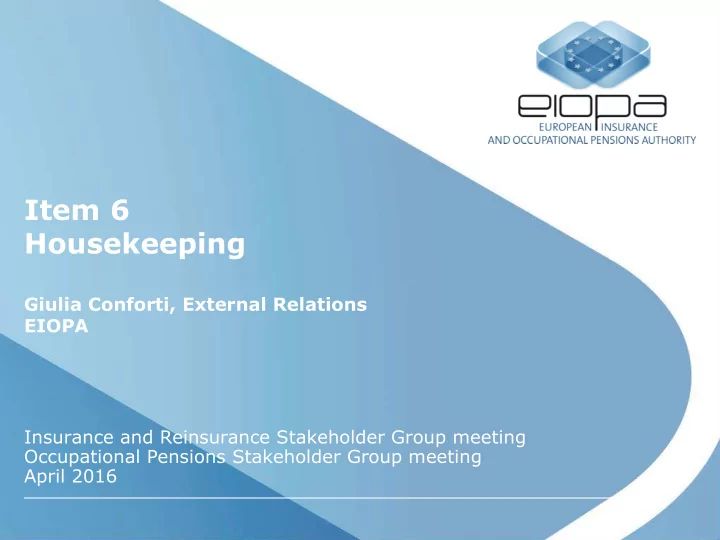 giulia conforti external relations eiopa insurance and