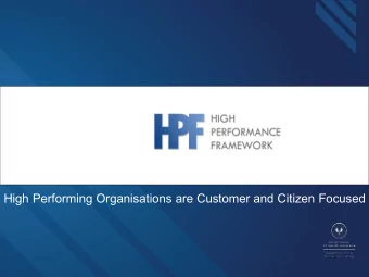 DEPARTMENT OF THE  PREMIER AND CABINET  of the government of South Australia  High Performing