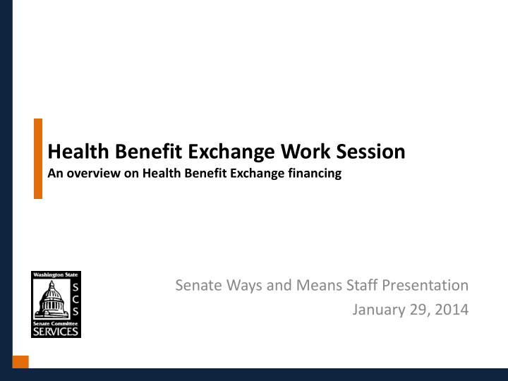 health benefit exchange work session